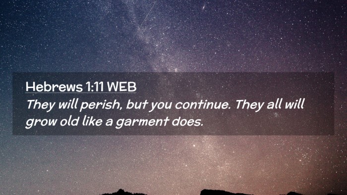 Picture 02 - Hebrews 1:11 WEB Desktop Wallpaper - They will perish, but you continue. They all will - Desktop Bible Verse Wallpaper