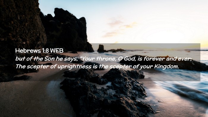 Picture 02 - Hebrews 1:8 WEB Desktop Wallpaper - but of the Son he says, 