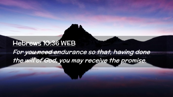 Picture 02 - Hebrews 10:36 WEB Desktop Wallpaper - For you need endurance so that, having done the - Desktop Bible Verse Wallpaper