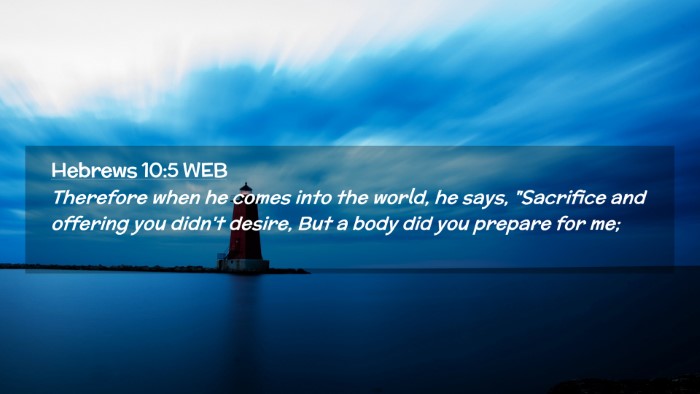 Picture 02 - Hebrews 10:5 WEB Desktop Wallpaper - Therefore when he comes into the world, he says, - Desktop Bible Verse Wallpaper