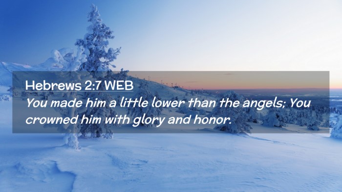 Picture 02 - Hebrews 2:7 WEB Desktop Wallpaper - You made him a little lower than the angels; You - Desktop Bible Verse Wallpaper