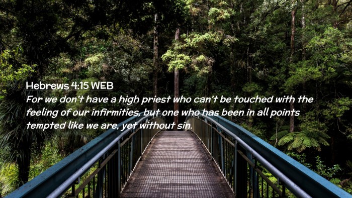 Picture 02 - Hebrews 4:15 WEB Desktop Wallpaper - For we don't have a high priest who can't be - Desktop Bible Verse Wallpaper