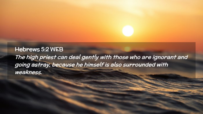 Picture 02 - Hebrews 5:2 WEB Desktop Wallpaper - The high priest can deal gently with those who - Desktop Bible Verse Wallpaper