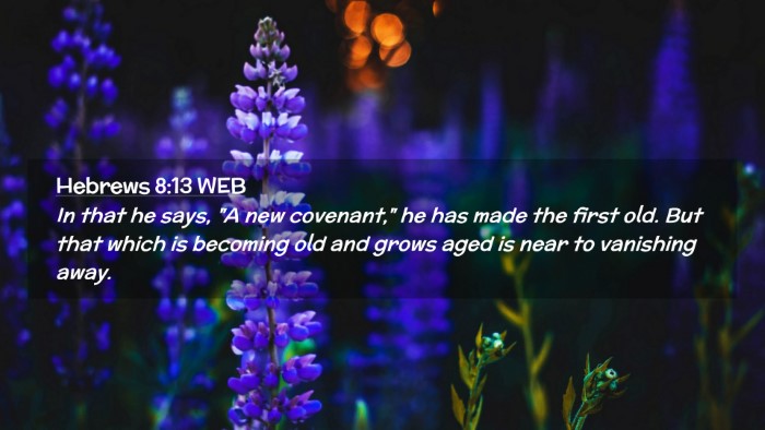 Picture 02 - Hebrews 8:13 WEB Desktop Wallpaper - In that he says, 