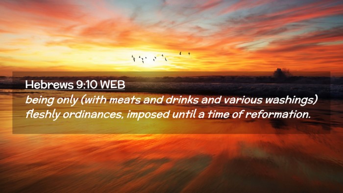 Picture 02 - Hebrews 9:10 WEB Desktop Wallpaper - being only (with meats and drinks and various - Desktop Bible Verse Wallpaper