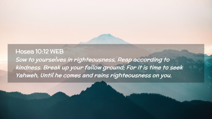 Picture 02 - Hosea 10:12 WEB Desktop Wallpaper - Sow to yourselves in righteousness, Reap - Desktop Bible Verse Wallpaper