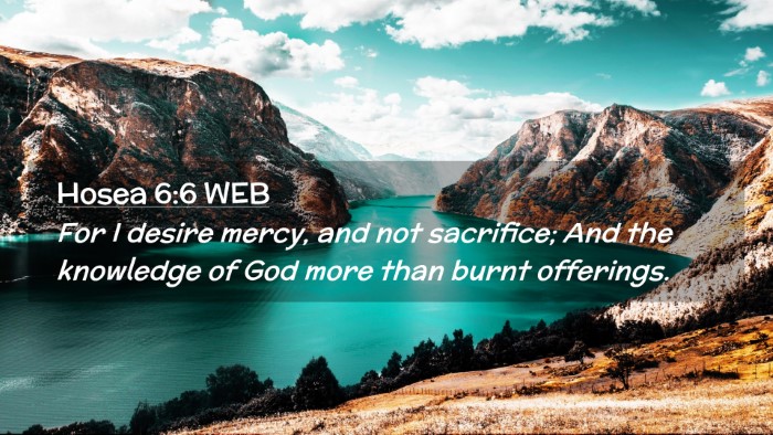 Picture 02 - Hosea 6:6 WEB Desktop Wallpaper - For I desire mercy, and not sacrifice; And the - Desktop Bible Verse Wallpaper