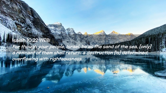 Picture 02 - Isaiah 10:22 WEB Desktop Wallpaper - For though your people, Israel, be as the sand of - Desktop Bible Verse Wallpaper