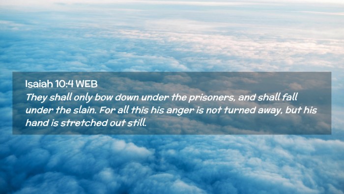 Picture 02 - Isaiah 10:4 WEB Desktop Wallpaper - They shall only bow down under the prisoners, and - Desktop Bible Verse Wallpaper