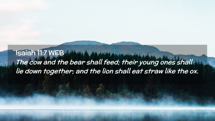 Picture 02 - Isaiah 11:7 WEB Desktop Wallpaper - The cow and the bear shall feed; their young ones - Desktop Bible Verse Wallpaper