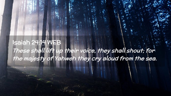 Picture 02 - Isaiah 24:14 WEB Desktop Wallpaper - These shall lift up their voice, they shall - Desktop Bible Verse Wallpaper