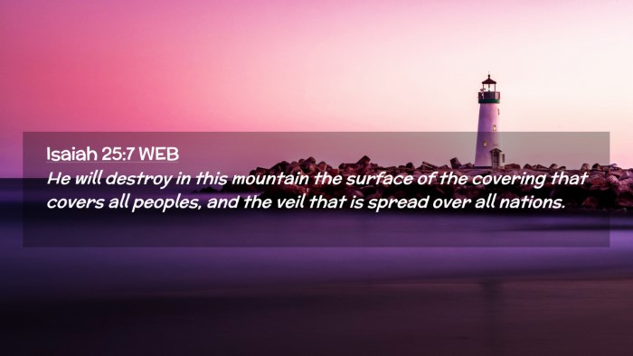 Picture 02 - Isaiah 25:7 WEB Desktop Wallpaper - He will destroy in this mountain the surface of - Desktop Bible Verse Wallpaper