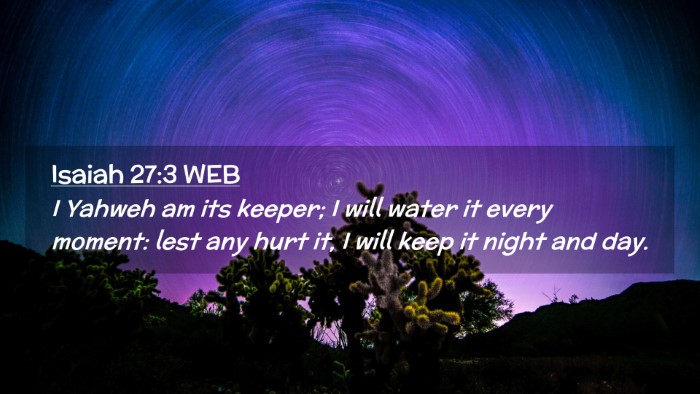 Picture 02 - Isaiah 27:3 WEB Desktop Wallpaper - I Yahweh am its keeper; I will water it every - Desktop Bible Verse Wallpaper