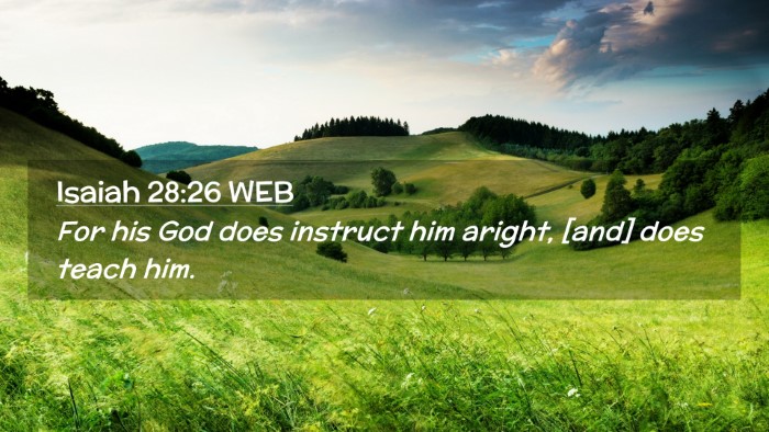 Picture 02 - Isaiah 28:26 WEB Desktop Wallpaper - For his God does instruct him aright, [and] does - Desktop Bible Verse Wallpaper