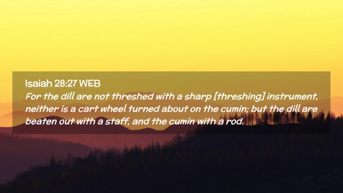 Picture 02 - Isaiah 28:27 WEB Desktop Wallpaper - For the dill are not threshed with a sharp - Desktop Bible Verse Wallpaper