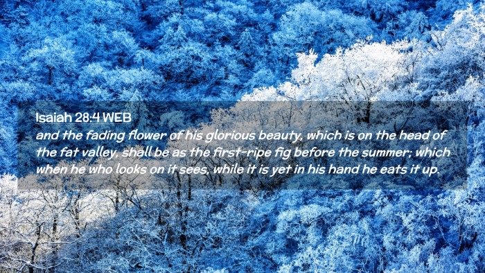 Picture 02 - Isaiah 28:4 WEB Desktop Wallpaper - and the fading flower of his glorious beauty, - Desktop Bible Verse Wallpaper