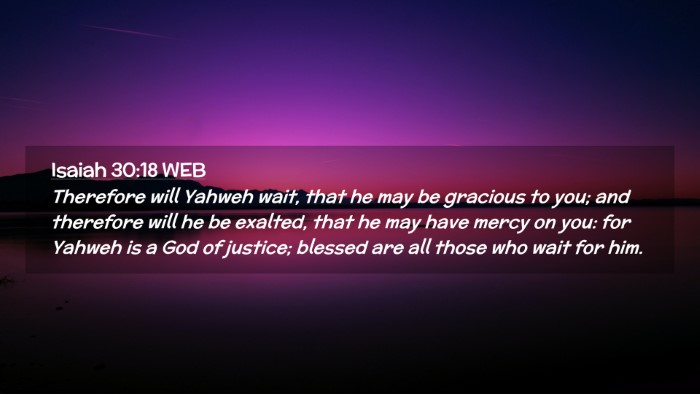 Picture 02 - Isaiah 30:18 WEB Desktop Wallpaper - Therefore will Yahweh wait, that he may be - Desktop Bible Verse Wallpaper