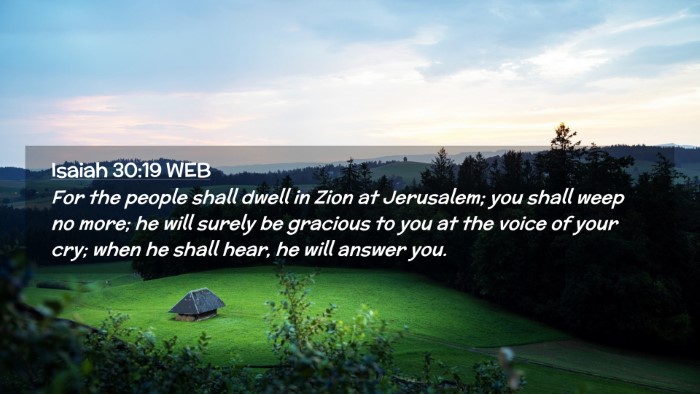 Picture 02 - Isaiah 30:19 WEB Desktop Wallpaper - For the people shall dwell in Zion at Jerusalem; - Desktop Bible Verse Wallpaper