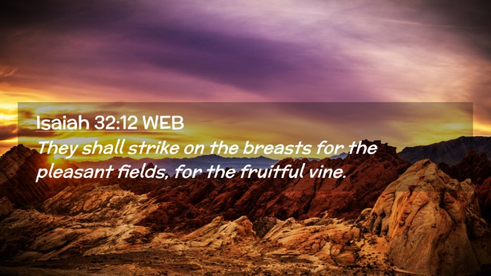 Picture 02 - Isaiah 32:12 WEB Desktop Wallpaper - They shall strike on the breasts for the pleasant - Desktop Bible Verse Wallpaper