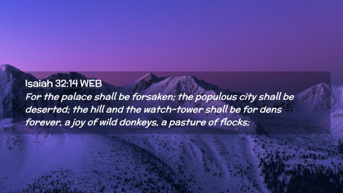 Picture 02 - Isaiah 32:14 WEB Desktop Wallpaper - For the palace shall be forsaken; the populous - Desktop Bible Verse Wallpaper