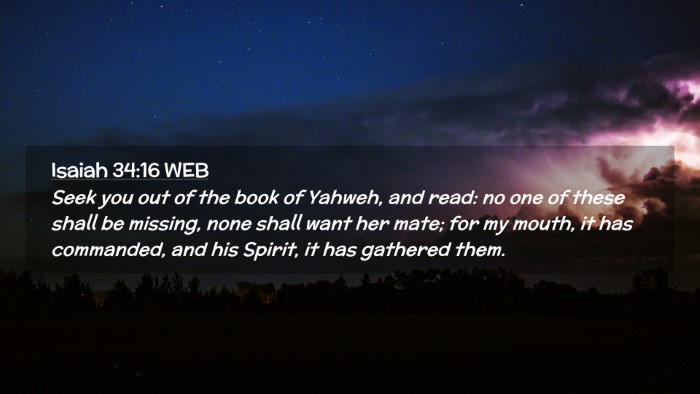Picture 02 - Isaiah 34:16 WEB Desktop Wallpaper - Seek you out of the book of Yahweh, and read: no - Desktop Bible Verse Wallpaper