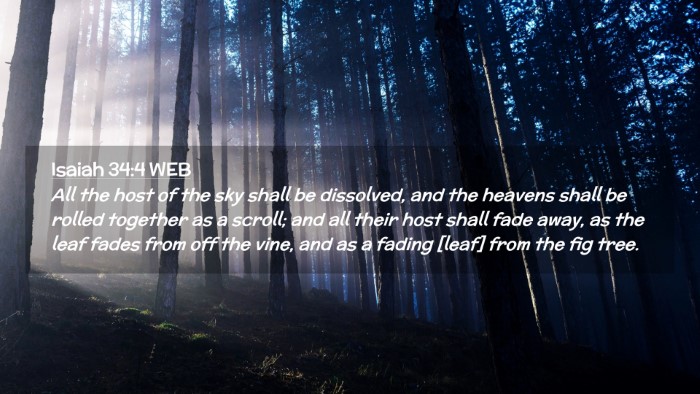 Picture 02 - Isaiah 34:4 WEB Desktop Wallpaper - All the host of the sky shall be dissolved, and - Desktop Bible Verse Wallpaper