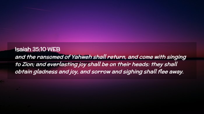 Picture 02 - Isaiah 35:10 WEB Desktop Wallpaper - and the ransomed of Yahweh shall return, and come - Desktop Bible Verse Wallpaper