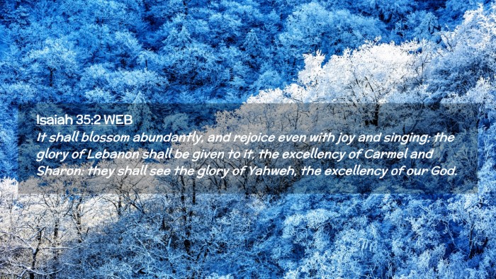 Picture 02 - Isaiah 35:2 WEB Desktop Wallpaper - It shall blossom abundantly, and rejoice even - Desktop Bible Verse Wallpaper