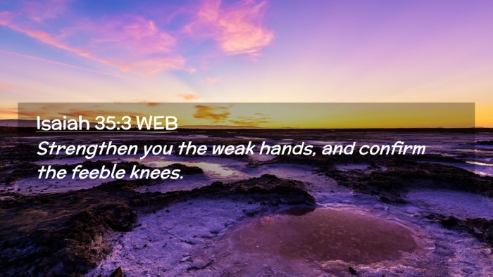 Picture 02 - Isaiah 35:3 WEB Desktop Wallpaper - Strengthen you the weak hands, and confirm the - Desktop Bible Verse Wallpaper