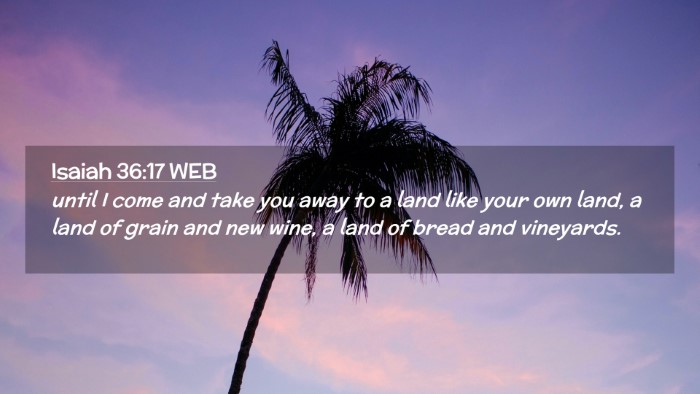 Picture 02 - Isaiah 36:17 WEB Desktop Wallpaper - until I come and take you away to a land like - Desktop Bible Verse Wallpaper