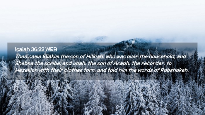 Picture 02 - Isaiah 36:22 WEB Desktop Wallpaper - Then came Eliakim the son of Hilkiah, who was - Desktop Bible Verse Wallpaper