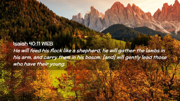 Picture 02 - Isaiah 40:11 WEB Desktop Wallpaper - He will feed his flock like a shepherd, he will - Desktop Bible Verse Wallpaper