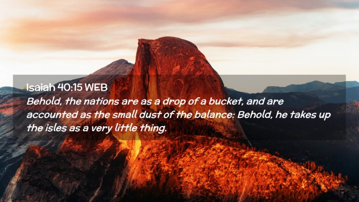 Picture 02 - Isaiah 40:15 WEB Desktop Wallpaper - Behold, the nations are as a drop of a bucket, - Desktop Bible Verse Wallpaper