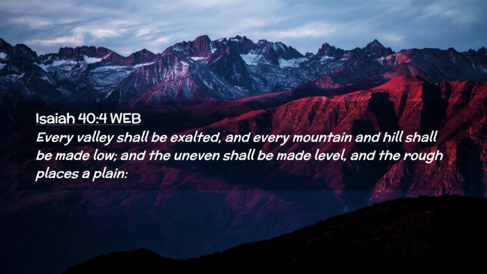Picture 02 - Isaiah 40:4 WEB Desktop Wallpaper - Every valley shall be exalted, and every mountain - Desktop Bible Verse Wallpaper