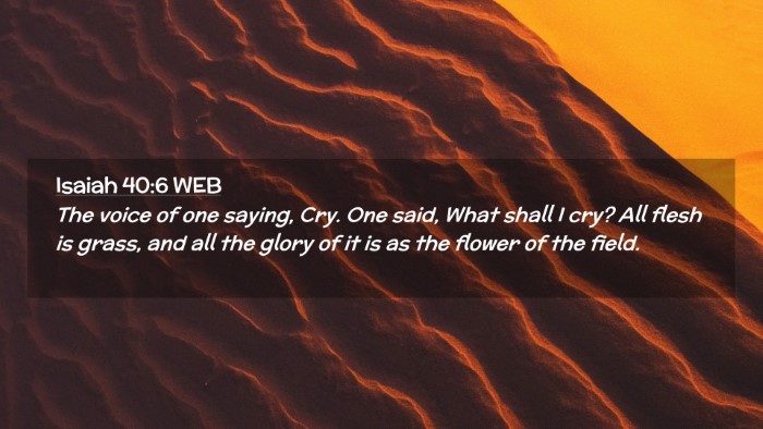 Picture 02 - Isaiah 40:6 WEB Desktop Wallpaper - The voice of one saying, Cry. One said, What - Desktop Bible Verse Wallpaper