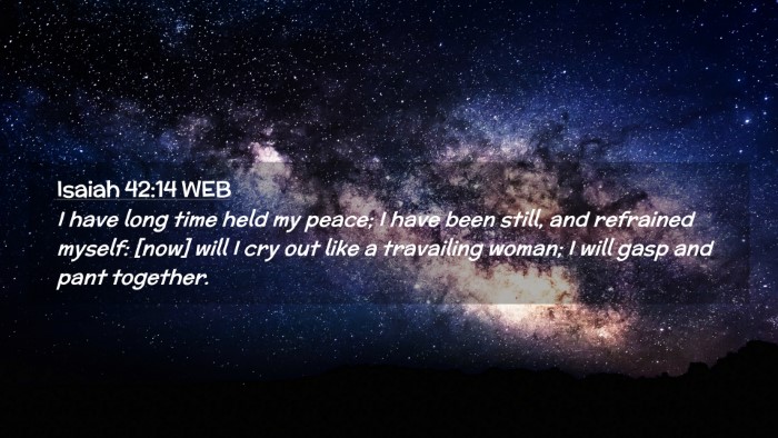 Picture 02 - Isaiah 42:14 WEB Desktop Wallpaper - I have long time held my peace; I have been - Desktop Bible Verse Wallpaper