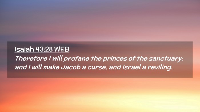 Picture 02 - Isaiah 43:28 WEB Desktop Wallpaper - Therefore I will profane the princes of the - Desktop Bible Verse Wallpaper