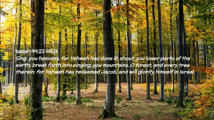 Picture 02 - Isaiah 44:23 WEB Desktop Wallpaper - Sing, you heavens, for Yahweh has done it; shout, - Desktop Bible Verse Wallpaper