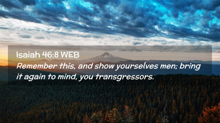 Picture 02 - Isaiah 46:8 WEB Desktop Wallpaper - Remember this, and show yourselves men; bring it - Desktop Bible Verse Wallpaper