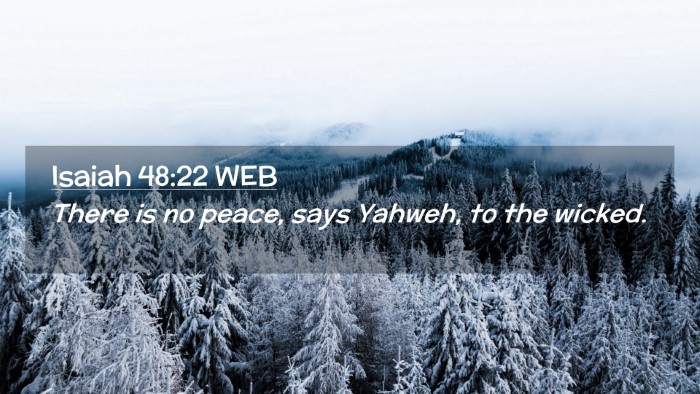 Picture 02 - Isaiah 48:22 WEB Desktop Wallpaper - There is no peace, says Yahweh, to the - Desktop Bible Verse Wallpaper