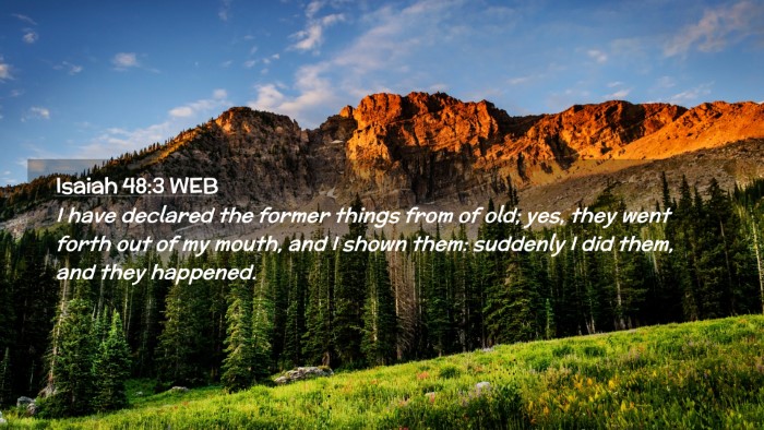 Picture 02 - Isaiah 48:3 WEB Desktop Wallpaper - I have declared the former things from of old; - Desktop Bible Verse Wallpaper