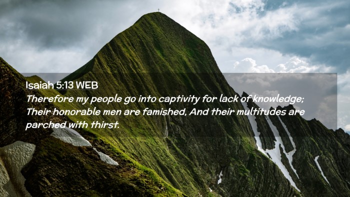 Picture 02 - Isaiah 5:13 WEB Desktop Wallpaper - Therefore my people go into captivity for lack of - Desktop Bible Verse Wallpaper