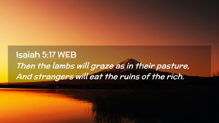 Picture 02 - Isaiah 5:17 WEB Desktop Wallpaper - Then the lambs will graze as in their pasture, - Desktop Bible Verse Wallpaper