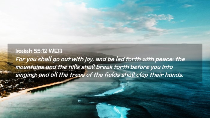 Picture 02 - Isaiah 55:12 WEB Desktop Wallpaper - For you shall go out with joy, and be led forth - Desktop Bible Verse Wallpaper