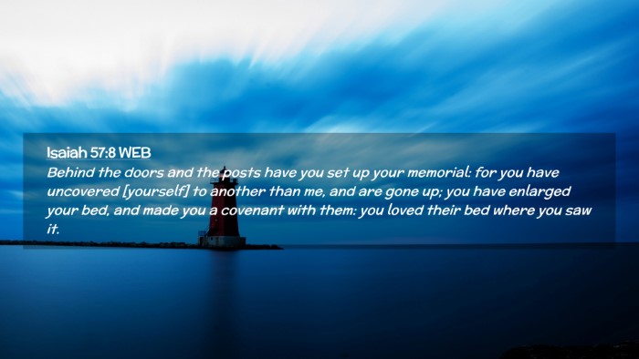 Picture 02 - Isaiah 57:8 WEB Desktop Wallpaper - Behind the doors and the posts have you set up - Desktop Bible Verse Wallpaper
