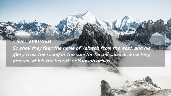 Picture 02 - Isaiah 59:19 WEB Desktop Wallpaper - So shall they fear the name of Yahweh from the - Desktop Bible Verse Wallpaper