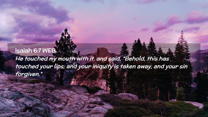 Picture 02 - Isaiah 6:7 WEB Desktop Wallpaper - He touched my mouth with it, and said, 