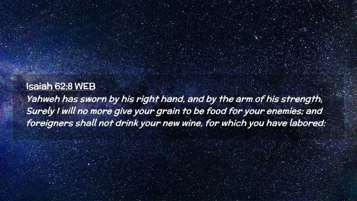 Picture 02 - Isaiah 62:8 WEB Desktop Wallpaper - Yahweh has sworn by his right hand, and by the - Desktop Bible Verse Wallpaper