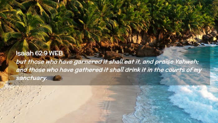 Picture 02 - Isaiah 62:9 WEB Desktop Wallpaper - but those who have garnered it shall eat it, and - Desktop Bible Verse Wallpaper