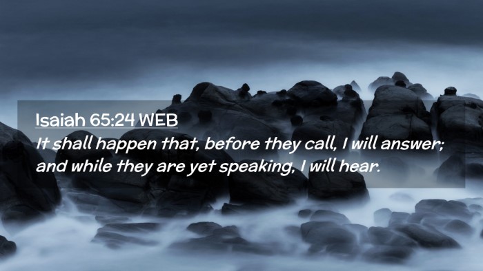 Picture 02 - Isaiah 65:24 WEB Desktop Wallpaper - It shall happen that, before they call, I will - Desktop Bible Verse Wallpaper